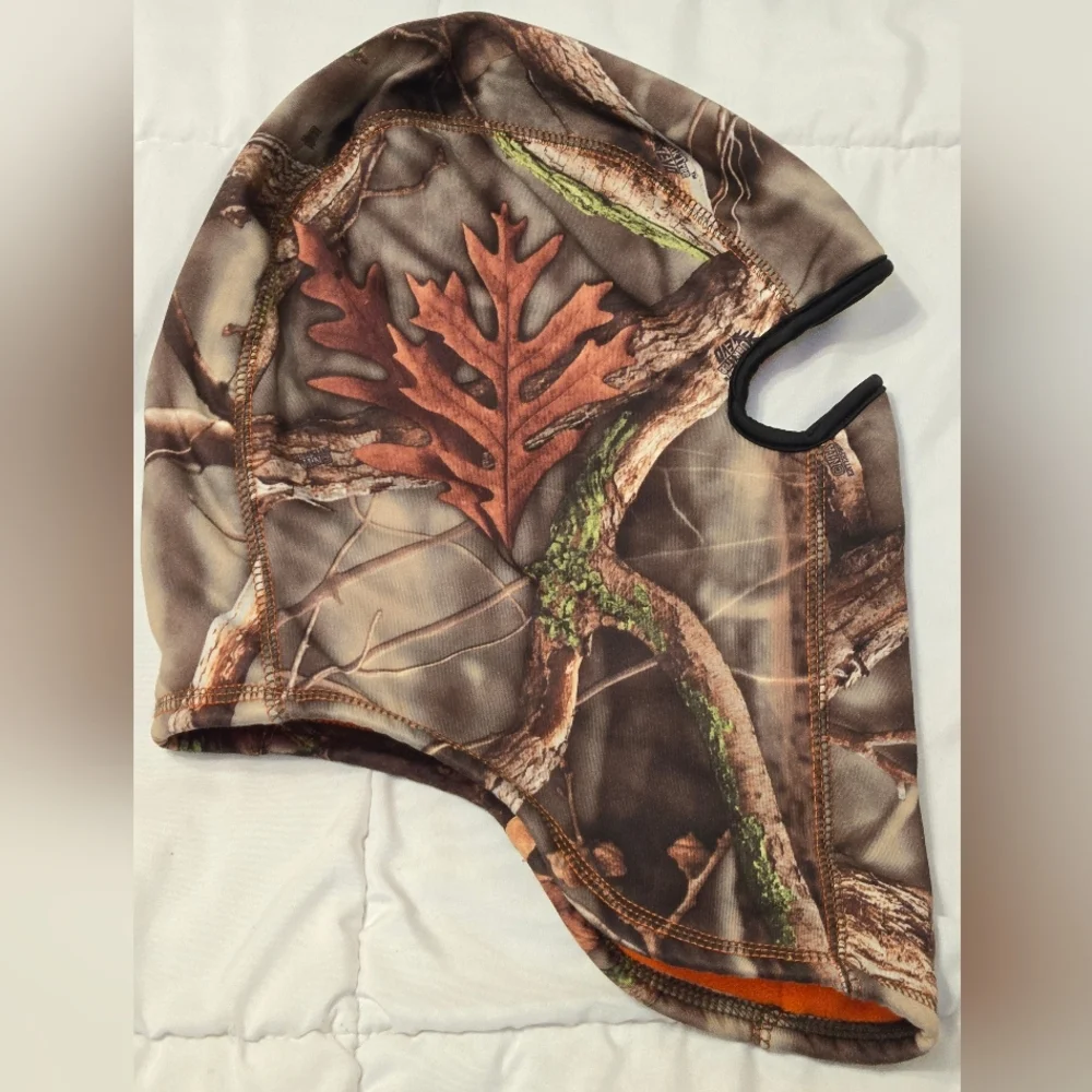 Huntworth Performance Reversible Camo/Orange Fleece Lined OZ Hunter Balaclava